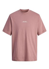 Jack & Jones Velk&eacute; Velikosti - Jack & Jones - Bavlněn&eacute; tričko s oboustrann&yacute;m potiskem - 3XL - Růžově červen&aacute;