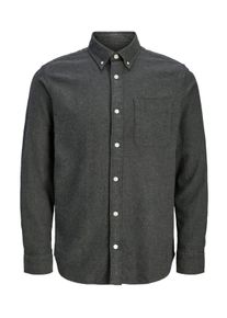 Jack & Jones Velk&eacute; Velikosti - Jack & Jones - Flanelov&aacute; ko&scaron;ile z bavlny s n&aacute;prsn&iacute; kapsou - 6XL - Grey