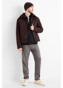 C&Amp;A Kalhoty chino-tapered fit-kostkované, Šedé, Größe: W42 L32