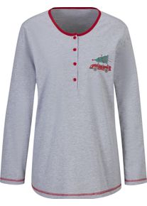 Comtessa Damske Pyžamo s potiskem šedá-melír-červená ,velikost 52/54