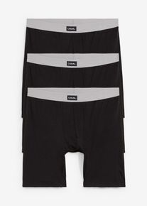 Dlouh&eacute; přil&eacute;hav&eacute; boxerky s bavlnou (3 ks v balen&iacute;) | Čern&aacute; | Vel. 8 (XXL) | bonprix