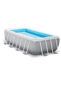 Intex 26788GN Prism Frame Rectangular Pool, 400x200x100cm, rechteckig, Kartuschenfilter, weiß