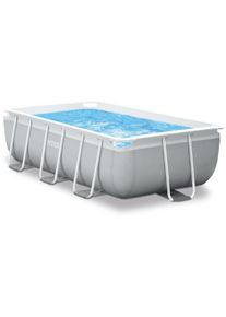 Intex 26784GN Prism Frame Rectangular Pool, 300x175x80cm, rechteckig, Kartuschenfilter, weiß