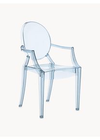 Kartell Dětská designová židle Lou Lou Ghost Modrá, Transparentní Umělá hmota Š 39 cm, H 37 cm