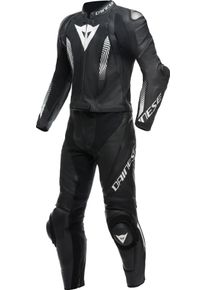 Dainese Laguna Seca 5, leather suit 2pcs. perforated , color: Black/Black/White , size: 110