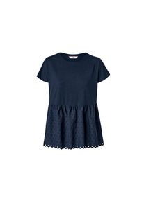 Tchibo - Triko z kombinace materi&aacute;lů s v&yacute;&scaron;ivkou - pro ženy - vel. M 40/42 - barva: modr&aacute;