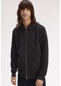 Fred Perry - Zip Through Collared Black - Bunda - Černá - S - 70% Bavlna, 30% Polyester,Potit se