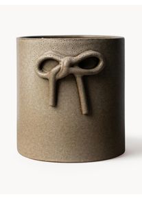 DBKD Keramický obal na květináč Bow, V 14 cm Béžová Keramika Ø 13 cm, V 14 cm
