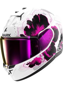 SHARK D-Skwal 3 Mayfer, full face helmet , color: White/Violet/Dark Grey , size: XS