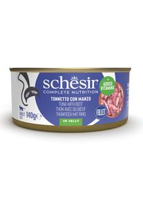 24x140g Schesir Complete Nutrition Fillet v želé - tuňák s hovězím