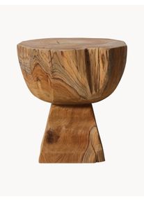 HKliving Ručně vyrobená stolička z teakového dřeva Arched Hnědá Dřevo, Masivní dřevo Ø 42 cm, V 43 cm