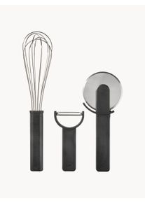 Zone Denmark Sada kuchyňského náčiní Singles, 3 díly Černá, Stříbrná Umělé vlakno, Kov Sada různých velikostí