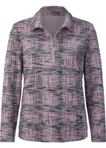 Damske Polokošile z hřejivého materiálu slézová-kamenná šedá-vzor ,velikost 46