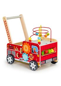 ecotoys Dřevěné chodítko - hasičské auto