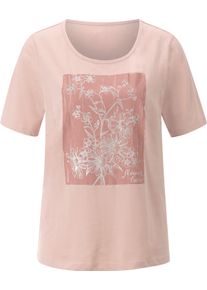 Damske Tričko s kulatým výstřihem s foliovým potiskem pudrová-růžové dřevo ,velikost 40
