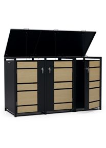 Blumfeldt BinSafe, box na odpadky, 3 odpadkové koše, 240 l, uzamykatelný, pozinkovaná ocel odolná vůči povětrnostním vlivům
