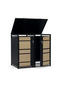 Blumfeldt BinSafe, box na odpadky, 2 odpadkové koše, 240 l, uzamykatelný, pozinkovaná ocel odolná vůči povětrnostním vlivům