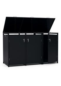 Blumfeldt BinSafe, box na odpadky, 3 odpadkové koše, 240 l, uzamykatelný, pozinkovaná ocel odolná vůči povětrnostním vlivům