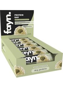 fayn Protein Bar Box, 12 x 55 g Riegel, White Chocolate Pistachio