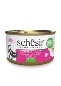 24x70g Schesir Complements Fillet v žel&eacute; - kuřec&iacute; se &scaron;unkou