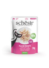 24x70g Schesir Complements Fillet v žel&eacute; - kuřec&iacute; se &scaron;unkou