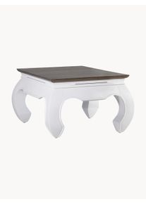 Moycor Ručně vyrobený konferenční stolek z dřeva mindi Everest Bílá, Hnědá Š 60 cm, V 40 cm