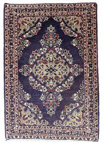 Sarouk Orientální koberec 150x110 Modrý (Írán) Ručně Vázané