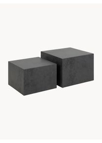 AC Design Sada konferenčních stolků s kameninovým vzhledem Dice, 2 díly Černá Š 58 cm, H 58 cm