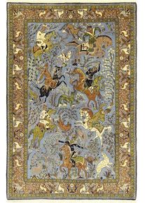 Ghom Koberec 140x210 Modrý (Írán) Ručně Vázané