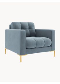 Cosmopolitan Design Sametové křeslo Bali Modrá, Zlatá Š 96 cm, H 87 cm