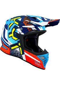 KYT Skyhawk Hyperflow, motocross helmet , color: Matt Blue/Red/Yellow , size: L