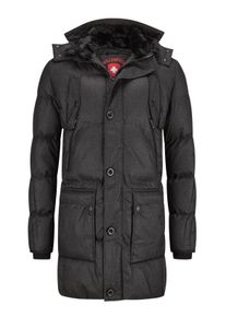 Velké Velikosti - Wellensteyn - Zimní parka ve vlněném vzhledu s odepínatelným límcem z umělé kožešiny - 3XL - Antracit