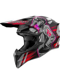 Airoh Wraaap Cyber, motocross helmet , color: Matt Black/Grey/Red , size: M