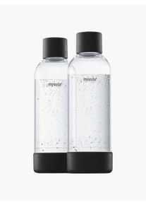 MYSODA Sada lahv&iacute; na vodu Basic, 2 d&iacute;ly Transparentn&iacute;, Čern&aacute; Uměl&aacute; hmota, Dřevo 1 l