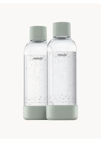 MYSODA Sada lahv&iacute; na vodu Basic, 2 d&iacute;ly Transparentn&iacute;, Zelen&aacute; Uměl&aacute; hmota, Dřevo 1 l