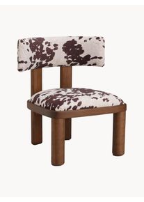 Ellos Křeslo z jasanového dřeva s sametovým čalouněním Colomina Hnědá Š 64 cm, V 74 cm