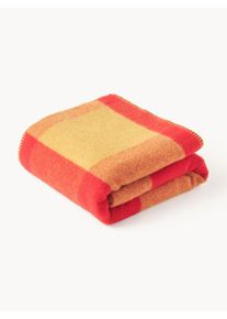 byon Pléd z merino vlny Embrace Oranžová, Červená Vlna Š 130 cm, D 200 cm