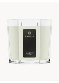 Bahoma London Ručně vyrobená vonná svíčka s dvěma knoty Pearl (grapefruit, limetka) Bílá Sklo Ø 10 cm, V 10 cm