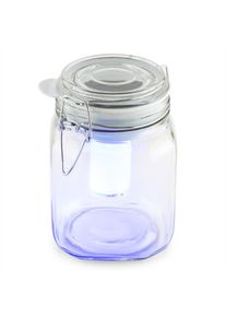 ONECONCEPT Wetterfrosch, LED světlo, zavařovací sklenice, solární, akumulátor, žluté/modré