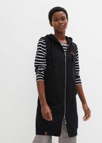 Dlouhá mikinová vesta s kapucí | Černá | Vel. 36/38 (S) | bonprix