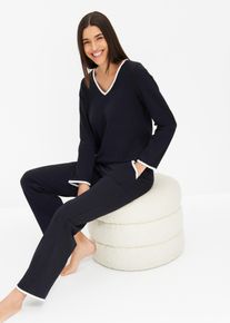 Pyžamo z čisté bavlny | Černá | Vel. 40/42 (M) | 100% bavlna| bonprix