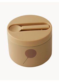 Design Letters Dětský termobox s příborem Tuss Hnědá Nerezová ocel, Kov Ø 11 cm, V 9 cm