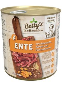 Bettys Landhausküche Nassfutter mit Ente & Amaranth, 6x800g