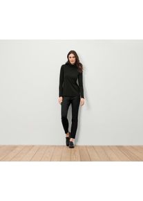 Tchibo - Strečové kalhoty s žakárovým vzorem - pro ženy - vel. 48 - barva: černá/žakár