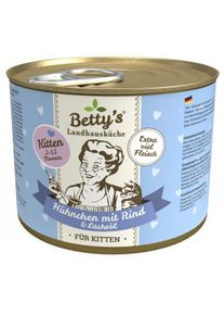 Bettys Landhausküche Kitten Nassfutter mit Hühnchen & Rind, 6x200g