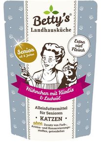 Bettys Landhausküche Cat Nassfutter Senior mit Hühnchen, Kürbis & Lachsöl, 12x100g
