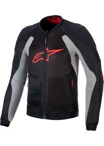 Alpinestars Troop-Air, textile jacket , color: Black/Light Grey/Light Red , size: S