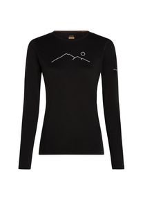 Icebreaker Women's Merino 200 Oasis L/S Crewe Rainer Ridge Merino base layer Women (XS, black)