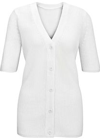 Damske Pletený kabátek s prodlouženými krátkými rukávy bílá ,velikost 42