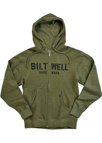 Biltwell Stencil, zip hoodie , color: Olive , size: S